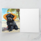 Affenpinscher op strand, zomercadeau voor hondenli kaart (Binnen)