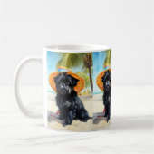 Affenpinscher op strand, zomercadeau voor hondenli koffiemok (Links)