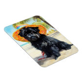 Affenpinscher op strand, zomercadeau voor hondenli magneet (Rechterzijde)