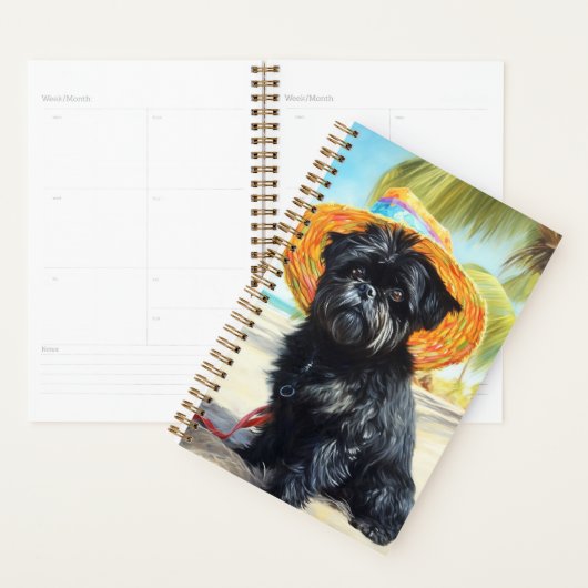 Affenpinscher op strand, zomercadeau voor hondenli planner (Display)