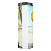 Affenpinscher op strand, zomercadeau voor hondenli thermosbeker (Achterkant)