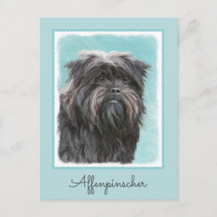 Affenpinscher Painting - Cute Original Dog Art Briefkaart