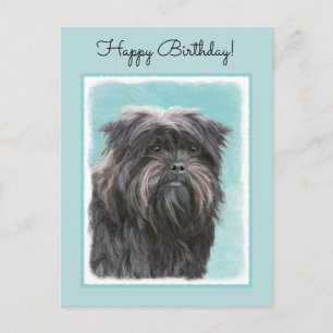 Affenpinscher Painting - Cute Original Dog Art Briefkaart