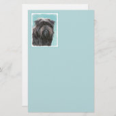 Affenpinscher Painting - Cute Original Dog Art Briefpapier (Voorkant / Achterkant)