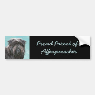 Affenpinscher Painting - Cute Original Dog Art Bumpersticker