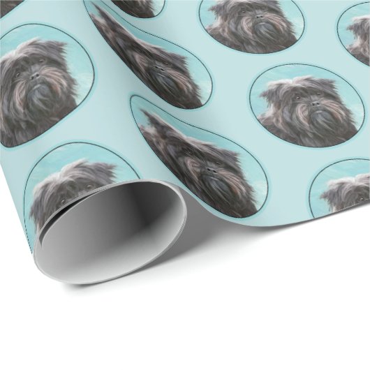 Affenpinscher Painting - Cute Original Dog Art Cadeaupapier (Rol Hoek)