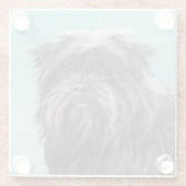 Affenpinscher Painting - Cute Original Dog Art Glazen Onderzetter (Achterkant)