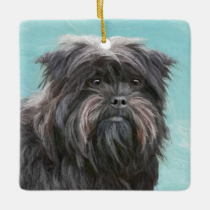 Affenpinscher Painting - Cute Original Dog Art Keramisch Ornament