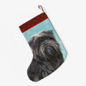 Affenpinscher Painting - Cute Original Dog Art Kleine Kerstsok (Achterkant (Hangend))