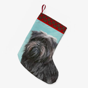 Affenpinscher Painting - Cute Original Dog Art Kleine Kerstsok
