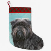 Affenpinscher Painting - Cute Original Dog Art Kleine Kerstsok (Voorkant)