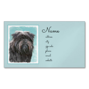 Affenpinscher Painting - Cute Original Dog Art Magnetisch Visitekaartje