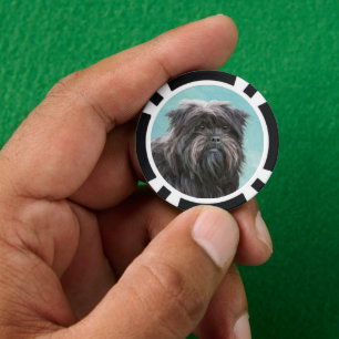 Affenpinscher Painting - Cute Original Dog Art Poker Chips