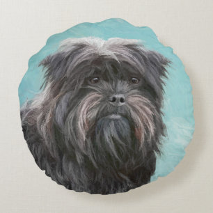 Affenpinscher Painting - Cute Original Dog Art Rond Kussen