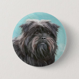 Affenpinscher Painting - Cute Original Dog Art Ronde Button 5,7 Cm