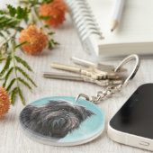 Affenpinscher Painting - Cute Original Dog Art Sleutelhanger (Voorkant Rechts)