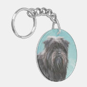 Affenpinscher Painting - Cute Original Dog Art Sleutelhanger (Voorkant Links)