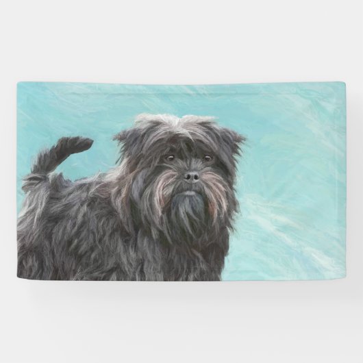 Affenpinscher Painting - Cute Original Dog Art Spandoek (Horizontaal)