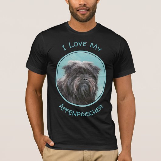 Affenpinscher Painting - Cute Original Dog Art T-shirt (Voorkant)