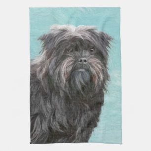 Affenpinscher Painting - Cute Original Dog Art Theedoek