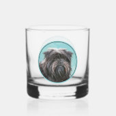 Affenpinscher Painting - Cute Original Dog Art Whisky Glas (Voorkant)