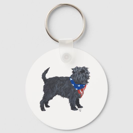 Affenpinscher Patriottisch Sleutelhanger (Voorkant)