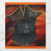 Affenpinscher Pirate Wijn Etiket (Enkel label)