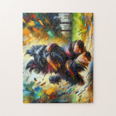 Affenpinscher Puzzel: Belgische Monkey Terrier Leg Legpuzzel (Verticaal)