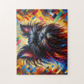 Affenpinscher Puzzel: Zwarte Monkey Terrier Legpuz Legpuzzel (Verticaal)