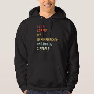 Affenpinscher Retro Dog en koffie Hoodie