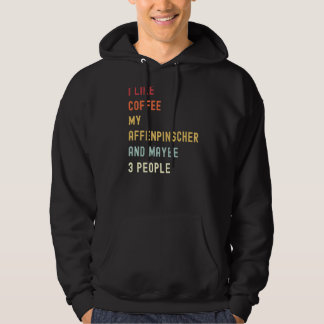 Affenpinscher Retro Dog en koffie Hoodie