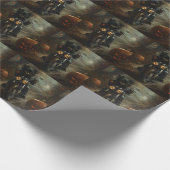 Affenpinscher Rijden Motorfiets Halloween Eng Cadeaupapier (Hoek)