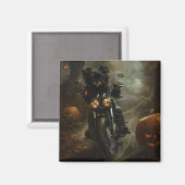 Affenpinscher Rijden Motorfiets Halloween Eng Magneet (Voorkant / Achterkant)
