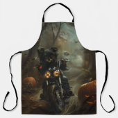 Affenpinscher Rijden Motorfiets Halloween Eng Schort (Voorkant)