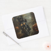 Affenpinscher Rijden Motorfiets Halloween Eng Vierkante Sticker (Envelop)