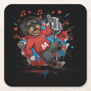 Affenpinscher Rockster Zanger Muzikale Podcast Kun Kartonnen Onderzetters