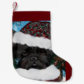 Affenpinscher Santa Kleine Kerstsok (Voorkant)
