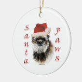 Affenpinscher Santa Paws Keramisch Ornament (Links)