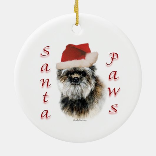 Affenpinscher Santa Paws Keramisch Ornament (Achterkant)