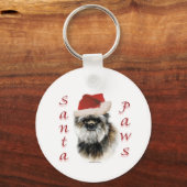 Affenpinscher Santa Paws Sleutelhanger (Voorkant)