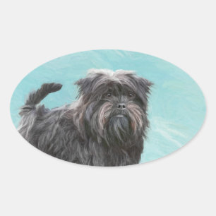 Affenpinscher Schilderij - Mooie Originele Honden Ovale Sticker