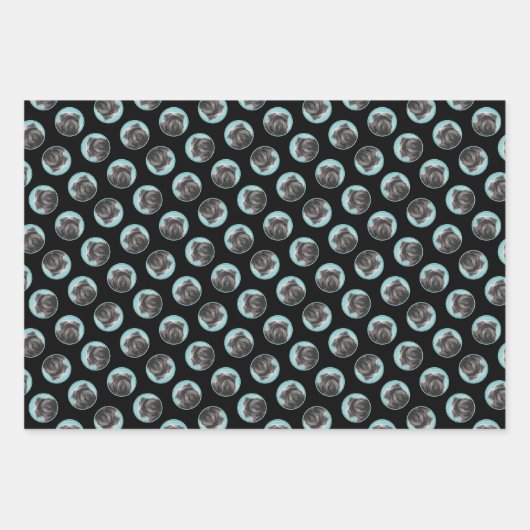 Affenpinscher Schilderij Zwart en Zilver Dog Art Inpakpapier Vel (Voorkant 3)