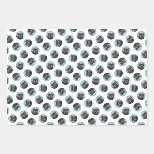 Affenpinscher Schilderij Zwart en Zilver Dog Art Inpakpapier Vel (Voorkant 2)