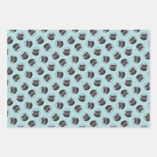 Affenpinscher Schilderij Zwart en Zilver Dog Art Inpakpapier Vel (Voorkant)