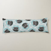 Affenpinscher Schilderij Zwart en Zilver Dog Art Lichaamskussen (Achterkant)