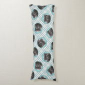 Affenpinscher Schilderij Zwart en Zilver Dog Art Lichaamskussen (Voorkant Verticaal)