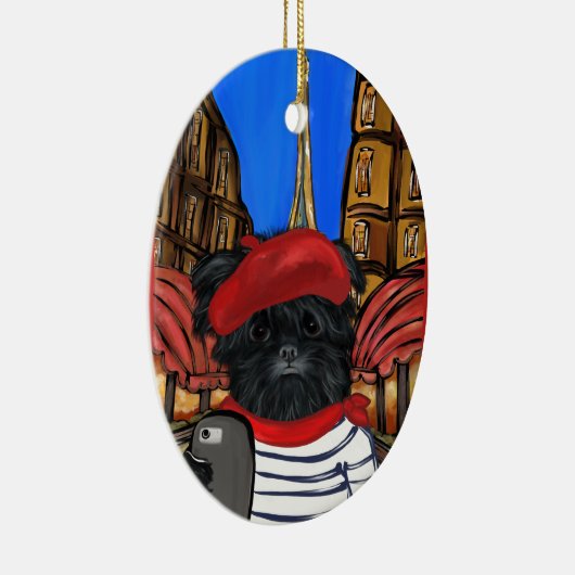 AFFENPINSCHER SELFIE KERAMISCH ORNAMENT (Rechts)