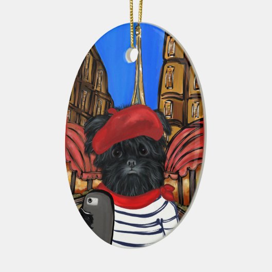 AFFENPINSCHER SELFIE KERAMISCH ORNAMENT (Links)