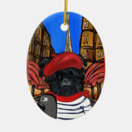 AFFENPINSCHER SELFIE KERAMISCH ORNAMENT