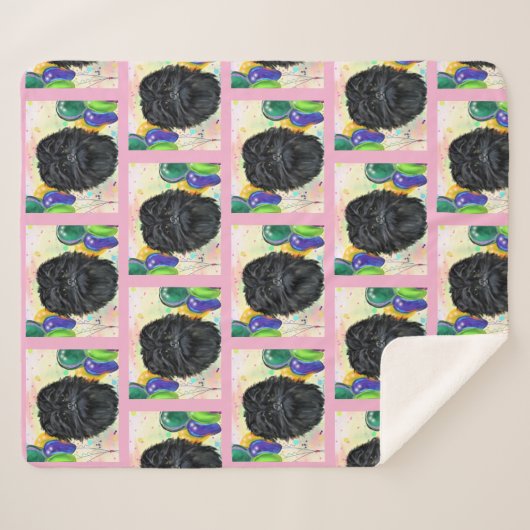 Affenpinscher Sherpa Deken (Voorkant (horizontaal))